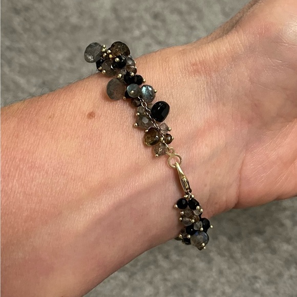 14k mulit stone bracelet- labradorite, andalusite & onyx - handmade - Picture 4 of 10